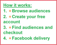Load image into Gallery viewer, Facebook Custom Audience - Consumers &gt; Behavioral &gt; Interests &gt; Book Buyer