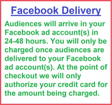 Load image into Gallery viewer, Facebook Custom Audience - Consumers &gt; Demographic &gt; Parents &gt; Children age 3 to 5, Female, Toddler, Pre-schooler